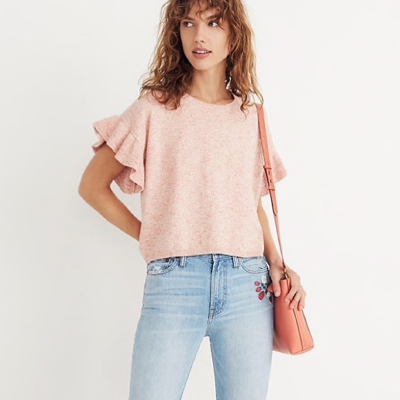 Madewell Ruffle Sleeve Sweater Tee XS - Picture 8 of 8